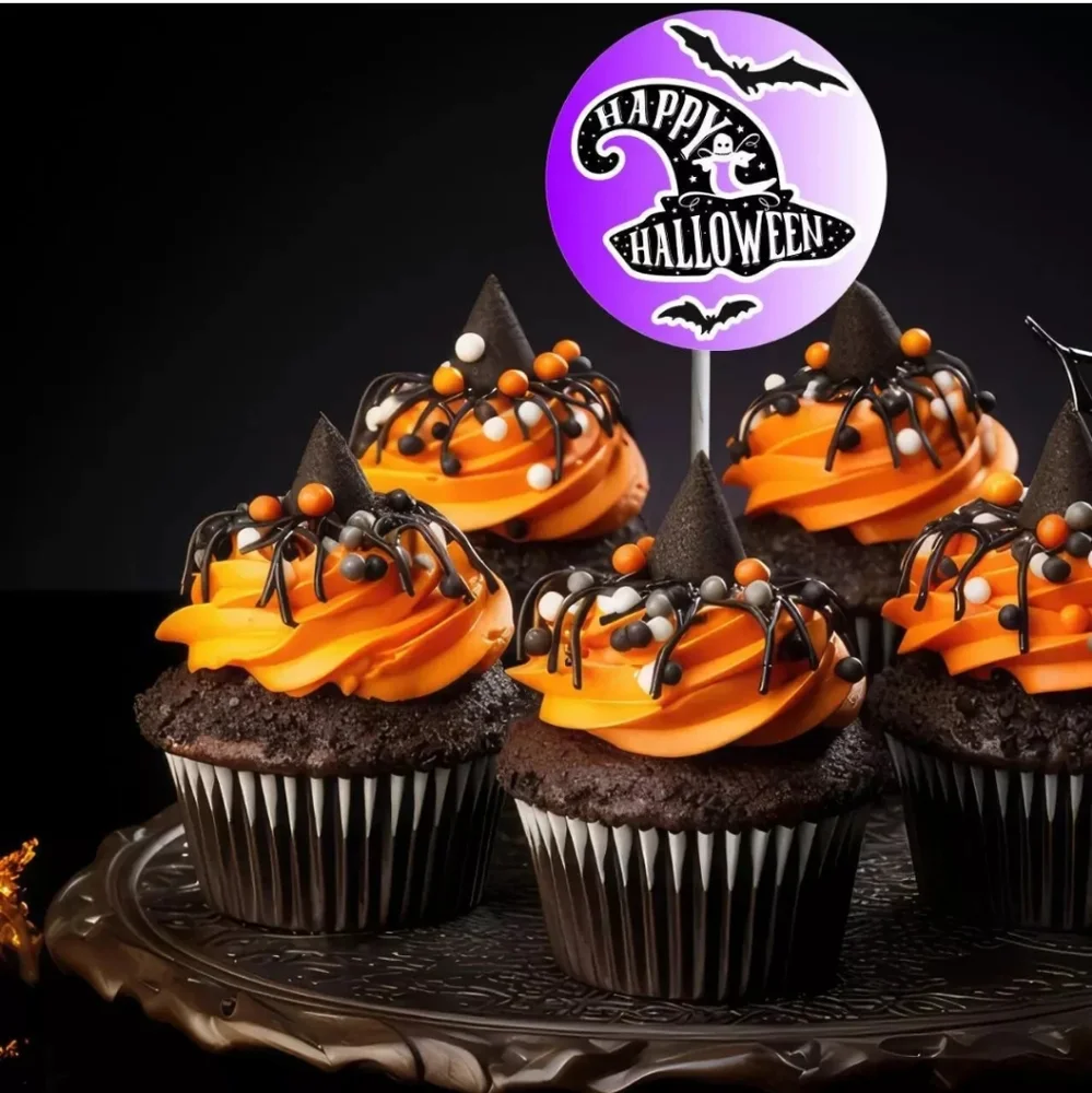 Halloween cupcakes Toppers Set of 36